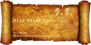Vild Vitális névjegykártya